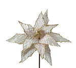 Χριστουγεννιάτικο λουλούδι αλεξανδρινό από καπιτονέ βελούδο κρεμ