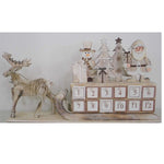 Χριστουγεννιάτικο ελάφι ξύλινο με έλκηθρο και ημερολόγιο  44x7x23 / 5 εκ.