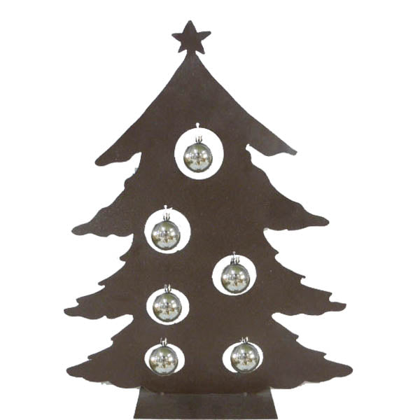 Χριστουγεννιάτικο δέντρο  μεταλλικό  καφέ με μπάλες  ασημένιες  55×63 εκ.