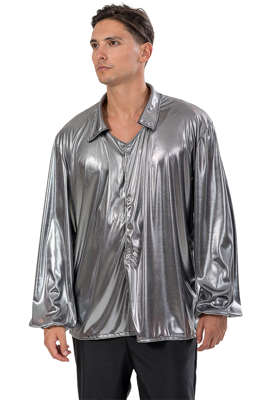 Αποκριάτικη στολή Disco πουκάμισο (ασημί) FF611