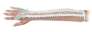 Αποκριάτικο Αξεσουάρ Γάντια Λευκά με Πεταλούδα 50 εκ. FF80098