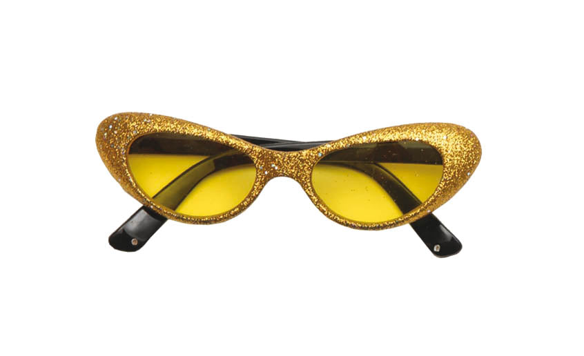 Αποκριάτικο Αξεσουάρ Γυαλιά με γκλίτερ κίτρινα FF80228