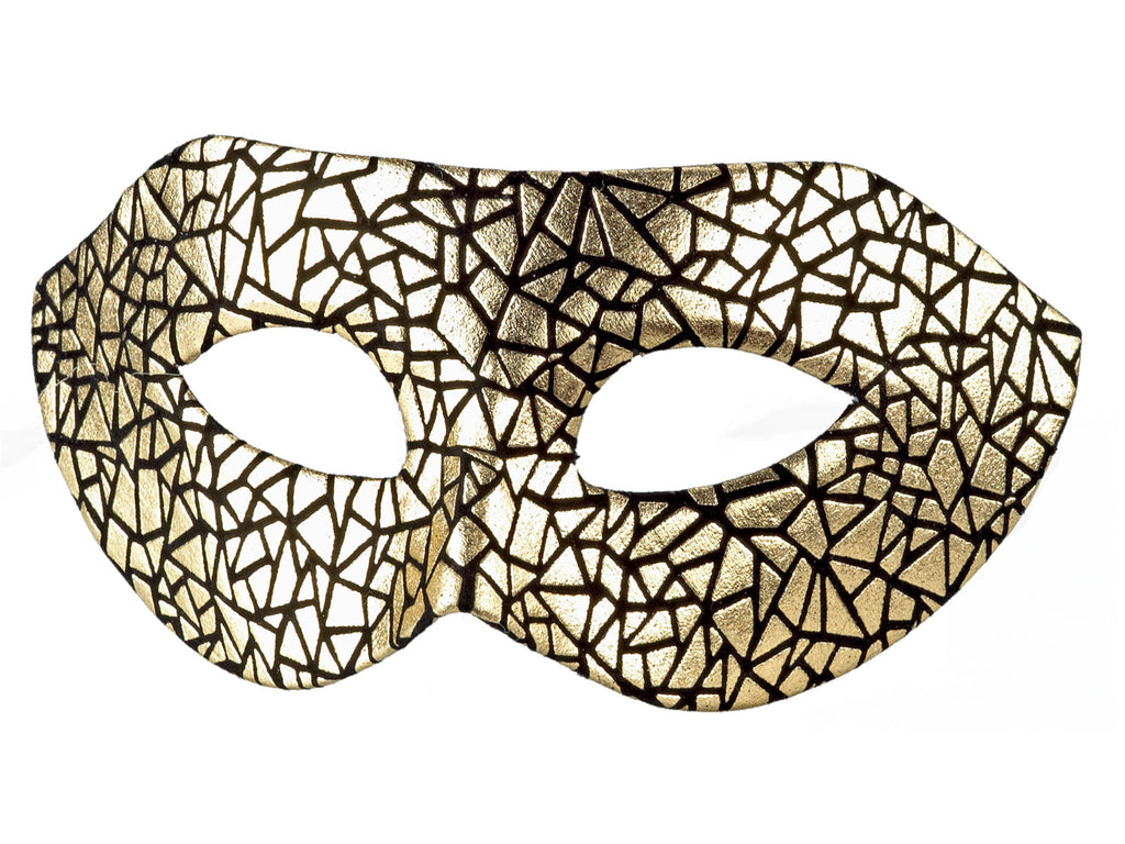 Αποκριάτικο Αξεσουάρ  Μάσκα ματιών κρακελέ χρυσή FF80743
