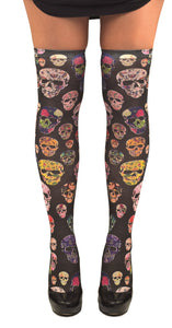 Αποκριάτικο Αξεσουάρ Κάλτσες με νεκροκεφαλές (70 den) πολύχρωμες FF80796