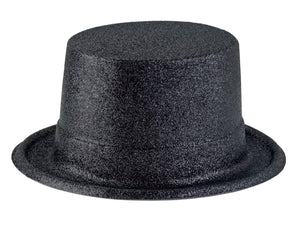 Αποκριάτικο Αξεσουάρ Καπέλο ημίψηλο με γκλίτερ μαύρο FF80808