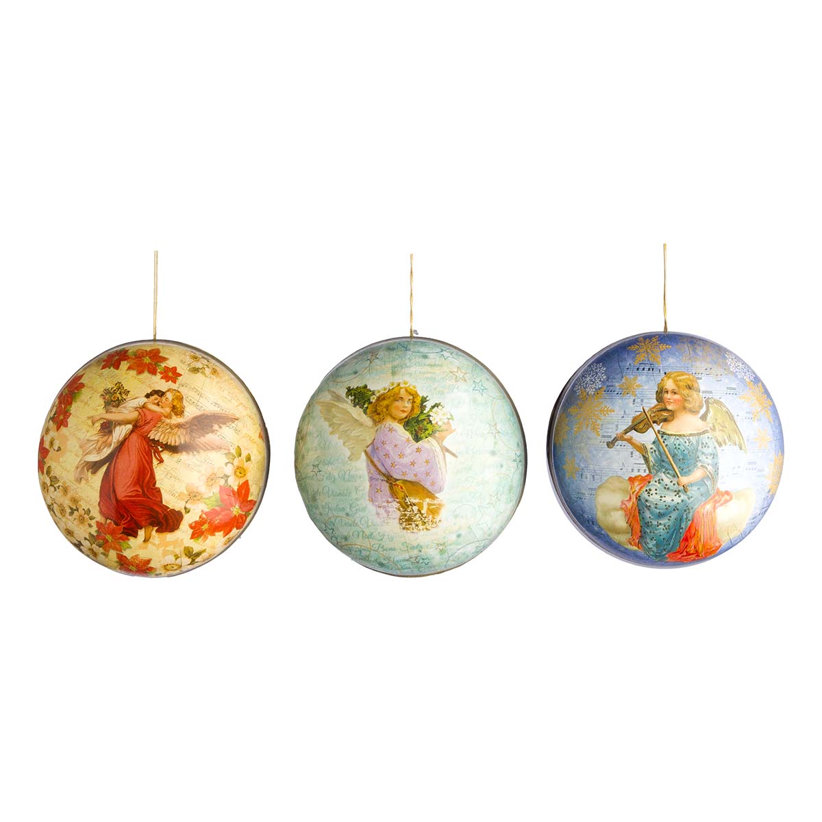 Χριστουγεννιάτικη μπάλα χάρτινη με αγγέλους (3 τεμάχια)