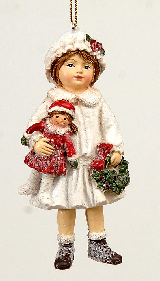 Χριστουγεννιάτικη φιγούρα κοριτσάκι κρεμαστό  11,5 εκ.