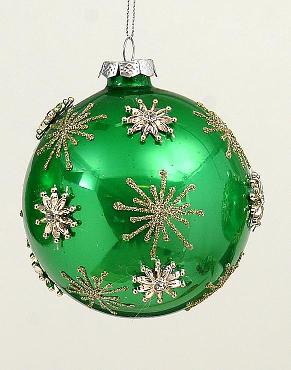 Χριστουγεννιάτικη μπάλα γυάλινη πράσινη 10 εκ.